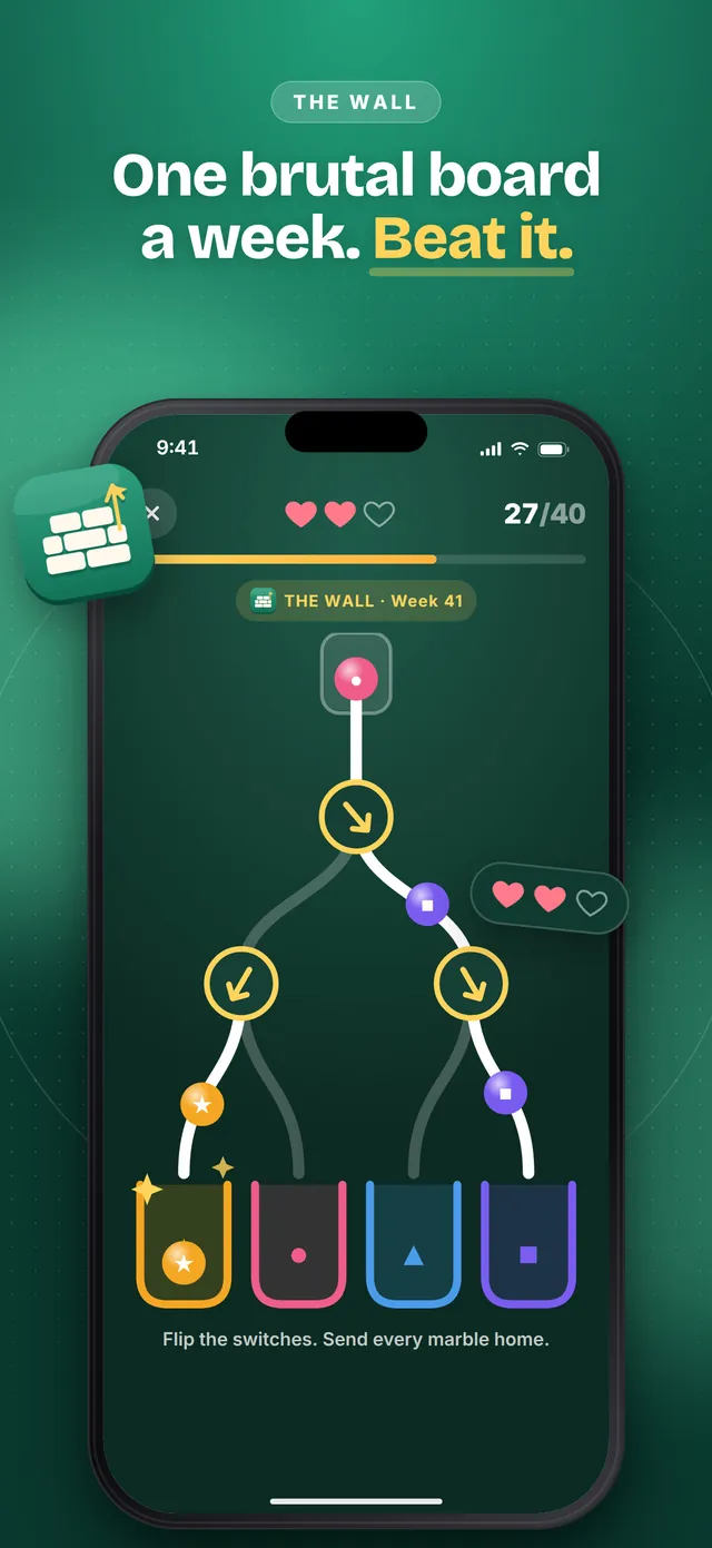 Auren Brain screenshot: One brutal board a week. Beat it