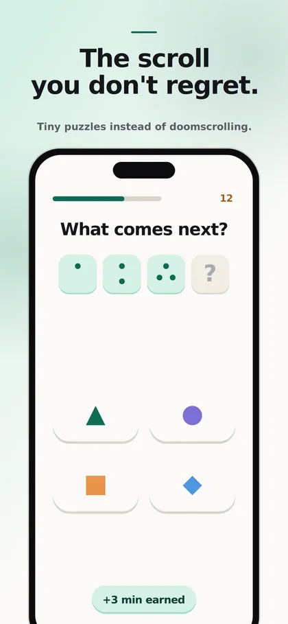 A Brain Puzzle pattern question asking what shape comes next in the sequence